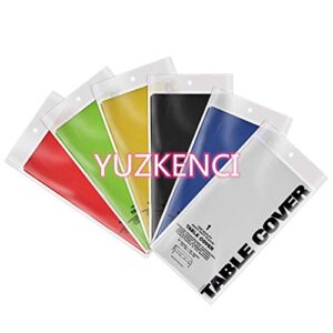 yuzkenci assorted color 6 pack premium disposable plastic tablecloth 54 inch. x 108 inch. rectangle table cover