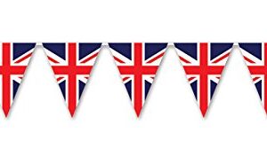 Beistle Union Jack Pennant Banner, 11" x 12', Red/White/Blue,59853