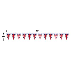 Beistle Union Jack Pennant Banner, 11" x 12', Red/White/Blue,59853