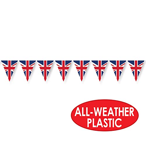 Beistle Union Jack Pennant Banner, 11" x 12', Red/White/Blue,59853