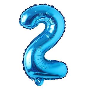 16″ inch single blue alphabet letter number balloons aluminum hanging foil film balloon wedding birthday party decoration banner air mylar balloons (16 inch pure blue 2)