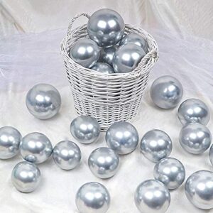 5 inch sliver metallic balloons chrome party latex helium balloon,pack of 100