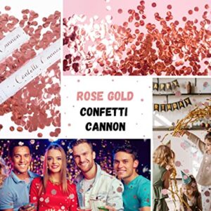 Confetti Cannon - Pack of 6 Rose Gold Poppers - Confetti Shooters for New Year's Eve, Birthday, Graduation, Party, Weddings - Confetti Launchers for any Celebration