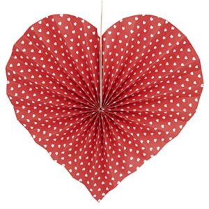 Red Heart Valentines Party Hanging Decorations Paper Fans Wedding Anniversary Bachelorette Bridal Shower Baby Shower Birthday Party Photo Backdrops Decorations, 6pc