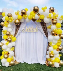 116 pieces yellow balloons, balloon garland arch kit, yellow white and gold balloons for baby shower honeybee theme wedding birthday graduation anniversary globos para fiestas party decorations