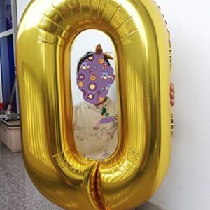 Gold 8 Balloons,40 Inch Birthday Foil Balloon Party Decorations Supplies Helium Mylar Digital Balloons (Gold Number 8)