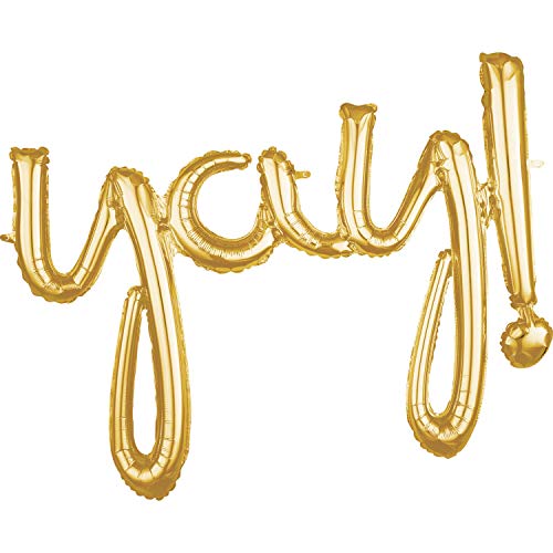 Anagram International Phrase Yay Party Balloon, 35", GOLD