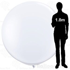 6 ft / 72 inch giant jumbo round latex climb-in balloon (premium quality), pack of 1, white