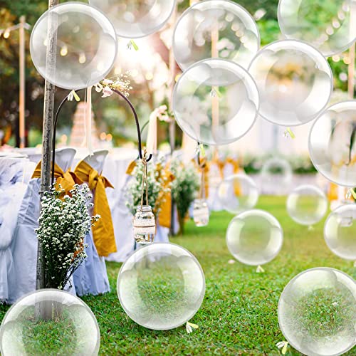 50 Pcs Clear Bubble Bobo Balloons Globos Burbuja Transparent Clear Balloons Transparent Balloons for Christmas Wedding Birthday Indoor Outdoor Party Decoration (12 Inch)