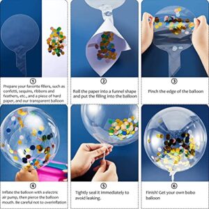 50 Pcs Clear Bubble Bobo Balloons Globos Burbuja Transparent Clear Balloons Transparent Balloons for Christmas Wedding Birthday Indoor Outdoor Party Decoration (12 Inch)