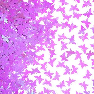 Purple Butterfly Party Table Confetti - Wedding Bachelorette Birthday Party Foil Metallic Sequins Confetti Engagement Bridal Shower Mothers Day Party Sprinkles Scatter Confetti Decorations, 60g