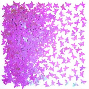 Purple Butterfly Party Table Confetti - Wedding Bachelorette Birthday Party Foil Metallic Sequins Confetti Engagement Bridal Shower Mothers Day Party Sprinkles Scatter Confetti Decorations, 60g