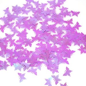 Purple Butterfly Party Table Confetti - Wedding Bachelorette Birthday Party Foil Metallic Sequins Confetti Engagement Bridal Shower Mothers Day Party Sprinkles Scatter Confetti Decorations, 60g