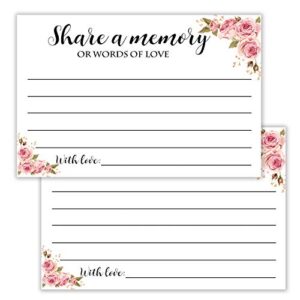 giftideaworkshop 50 floral share a memory cards for celebration of life birthday anniversary memorial funeral graduation bridal shower game, guest book ideas, and alternatives.4×6 inches