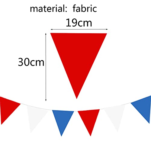 ZSNICE 80 Meters 262 Feet Fabric Red White and Blue Buntings Pennant Banner Garden Triangle Flags Party Decorations Festive Garlands for July 4th Independence Day Birthday Wedding Outdoor and Indoor