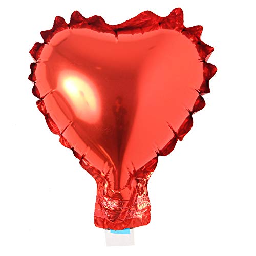 5pcs/lot Mini 5 Inch Star Heart Shape Aluminum Foil Balloons Inflatable Balloons Wedding Birthday Baby Shower Party Flower Cake Decoration (5pcs 5 inch Red Heart)