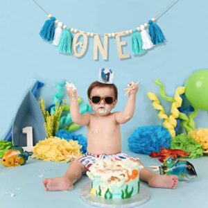 Surf Birthday The Big One High Chair Banner - Garland Boho 1st/First Birthday Decoration - Tassel Surf Birthday Party, Big One Birthday, Wave Banner(WAVE ONE BANNER)