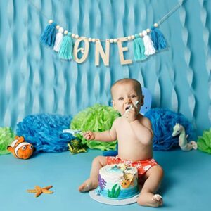 Surf Birthday The Big One High Chair Banner - Garland Boho 1st/First Birthday Decoration - Tassel Surf Birthday Party, Big One Birthday, Wave Banner(WAVE ONE BANNER)