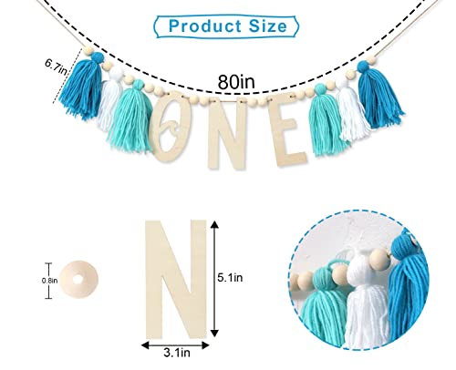 Surf Birthday The Big One High Chair Banner - Garland Boho 1st/First Birthday Decoration - Tassel Surf Birthday Party, Big One Birthday, Wave Banner(WAVE ONE BANNER)