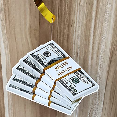 YiiiGoood Gold Money Theme Hanging Decoration Dollar Bill Signs Hanging Swirls Money Bag Currency Symbol for Birthdays Casino Weddings Bachelorette Retirement Anniversary Graduations Party Supplies