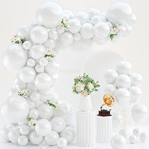 White Balloons Different Sizes, 106 Pieces White Balloon 18''+12''+10''+5'' Latex Balloon for Baby Shower, Wedding, Birthday Party Balloons