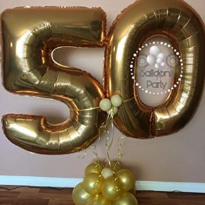 40inch Gold Number 50 Balloon Party Festival Decorations 50th Birthday Anniversary Jumbo foil Helium Balloons Party Supplies Props for Photos