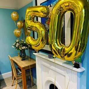 40inch Gold Number 50 Balloon Party Festival Decorations 50th Birthday Anniversary Jumbo foil Helium Balloons Party Supplies Props for Photos