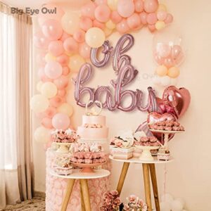 Cursive OH Baby Rose Gold Letter Foil Mylar Balloons Banner Birthdays Party Decorations Supplies Small 16 Inch Baby Shower