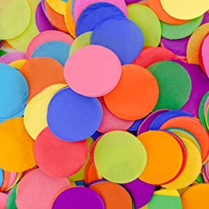 La Sol Imports Round Tissue Confetti Circle Dots Rainbow - Confetti for Party Table Wedding Celebrations Multicolor Biodegradable Paper Tissue 1 inch Circles, 1.4 Ounce (Pack of 1)