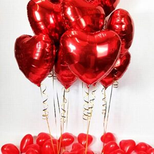 Valentine's Day Love Burlap Banner Red Heart Balloons Decoration kit, 25pcs Red Heart Latex Balloons with Black Red Plaid Love Banner for Valentines Decorations Anniversary Party Decorations