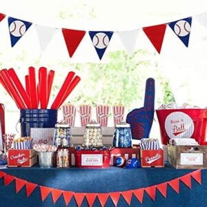 SaNavie Set of 2 Baseball Flag Banner Baseball Party Decorations Triangle Bunting Pennant Concessions Birthday Pennant Sports Party Supplies Photo Props