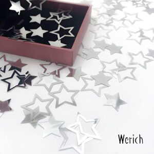 Werich Star Confetti Merry Christmas Max Party Silver Table Confetti Happy Birthday Baby Shower Wedding Party Sprinkles Confetti Metallic Foil Stars for Party Wedding Festival Decorations 1100 Pieces