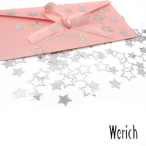 Werich Star Confetti Merry Christmas Max Party Silver Table Confetti Happy Birthday Baby Shower Wedding Party Sprinkles Confetti Metallic Foil Stars for Party Wedding Festival Decorations 1100 Pieces