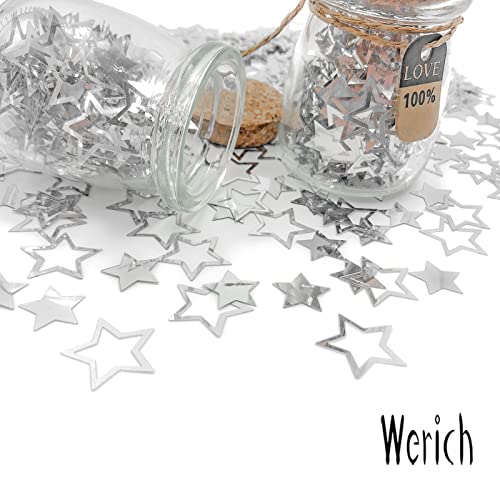 Werich Star Confetti Merry Christmas Max Party Silver Table Confetti Happy Birthday Baby Shower Wedding Party Sprinkles Confetti Metallic Foil Stars for Party Wedding Festival Decorations 1100 Pieces