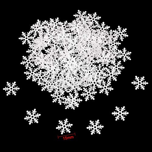 Christmas Snowflake Confetti Decoration(300pcs),Konsait Large Shimmer Snowflakes Cake Table Confetti for Xmas Party Decor Accessories winter wedding happy new year Arts Crafts party Decoration Supplies