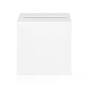 Fowecelt White Card Box Wedding Favors Post Box Cardboard Card Receiving Money Box for Wedding Reception Anniversary Birthday Graduation Table Centerpiece Decorations