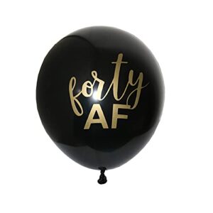 kunggo forty af black latex balloons,12inch (16pcs ) 40 birthday party decor,menwomen’s 40th birthdayanniversary party decorations supplies.