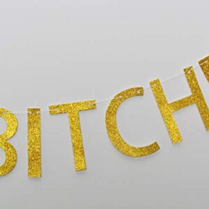 FOZEE I'm 25 Bitches Gold Glitter Banner for Happy 25th Birthday Party Decorations (Gold)