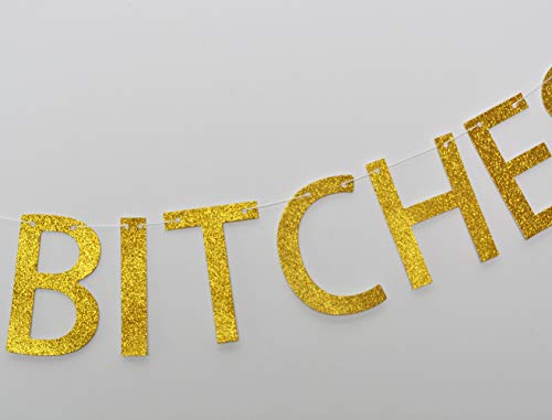 FOZEE I'm 25 Bitches Gold Glitter Banner for Happy 25th Birthday Party Decorations (Gold)