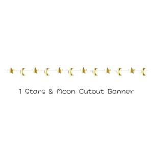 2 in 1 Ramadan Eid Mubarak Door Banner for Home,Mosque,Iftar,Eid Al Adha,Eid Al Fitr, Ramadan and Eid Decoration, Includes 1 Crescent and Star Banner (White)