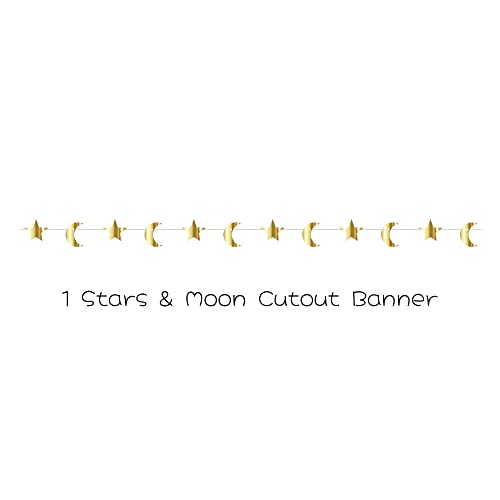 2 in 1 Ramadan Eid Mubarak Door Banner for Home,Mosque,Iftar,Eid Al Adha,Eid Al Fitr, Ramadan and Eid Decoration, Includes 1 Crescent and Star Banner (White)