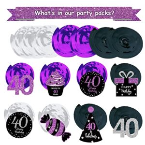 40th Birthday Decorations Women Purple Black Silver for Women Qian’s Party Purple Silver Black Foil Hanging Swirls Decorations 40th Birthday Party Hanging Decor – Women 40th Birthday Party Decorations