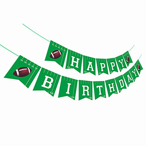 Football Happy Birthday Banner,Football Birthday Party Bunting Banner, Happy Birthday Sports Party Decorations