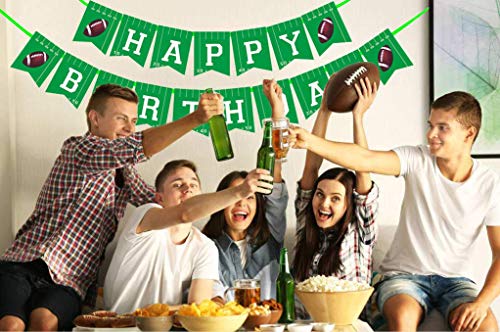 Football Happy Birthday Banner,Football Birthday Party Bunting Banner, Happy Birthday Sports Party Decorations