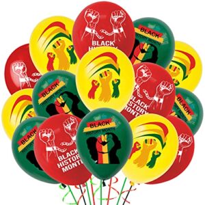 black history month balloons latex party balloons – 36 pcs 12 inch round juneteenth freedom day june 19 balloons for black themed commemoration national party backdrop decorations
