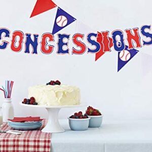 2PCS Baseball Party Concessions Paper Banner - Sports/Baseball Themed First Birthday Party Decorations Supplies Favors Wall Home Decor Photo Prop Paper Garland