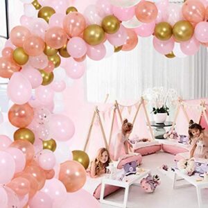 Pink Gold Balloons 60pcs Rose Gold Balloon 12 inch Metallic Gold and White Latex Balloons for Party Graduation Wedding Birthday Baby Shower Decorations