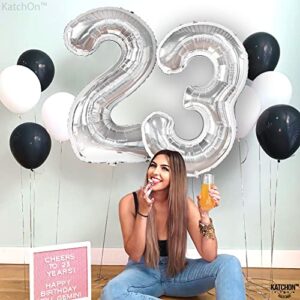 Silver Giant 23 Balloon Numbers - 40 Inch | 23 Balloon Numbers for 23rd Birthday Decorations for Women | Silver 23 Balloons for 23 Birthday Decorations for Men | 23 Birthday Balloon Foil Silver Number