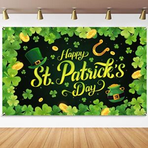 st. patrick’s day backdrop banner large fabric clover backdrop decor decorations background banner irish shamrock leaves party supplies