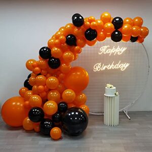 moxmay orange black balloon garland 163 pcs 18in 12in 10in 5in latex balloons arch kit for halloween baby shower bridal shower birthday party decors (orange black)